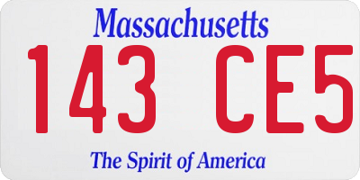 MA license plate 143CE5