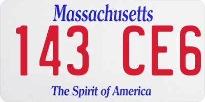 MA license plate 143CE6