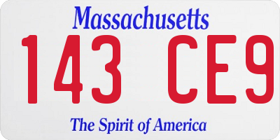 MA license plate 143CE9