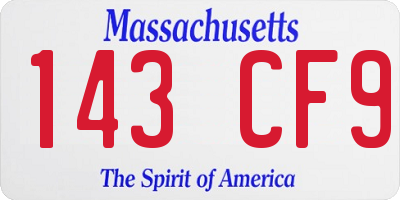 MA license plate 143CF9