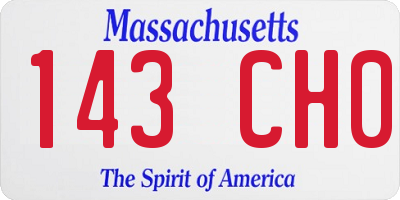 MA license plate 143CH0