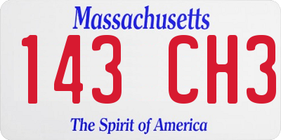 MA license plate 143CH3