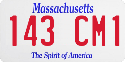 MA license plate 143CM1