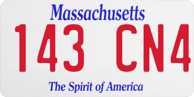 MA license plate 143CN4