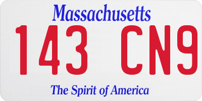 MA license plate 143CN9