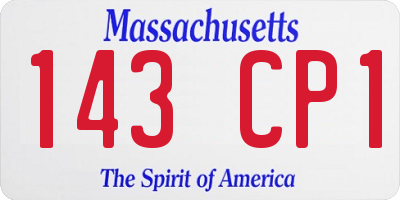 MA license plate 143CP1
