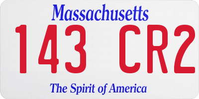 MA license plate 143CR2