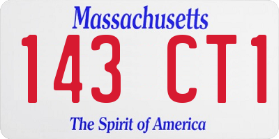 MA license plate 143CT1