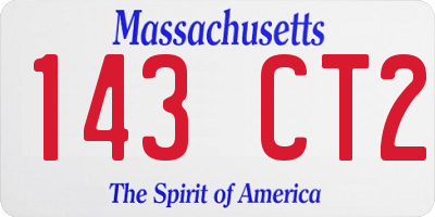 MA license plate 143CT2