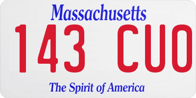 MA license plate 143CU0
