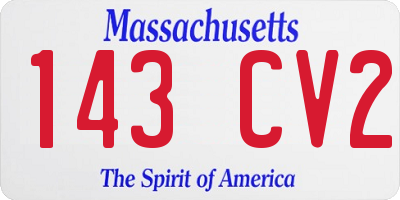 MA license plate 143CV2