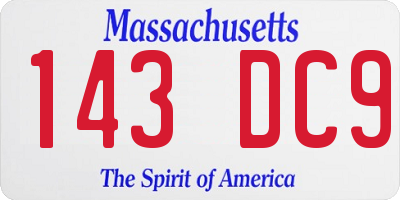 MA license plate 143DC9