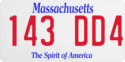 MA license plate 143DD4