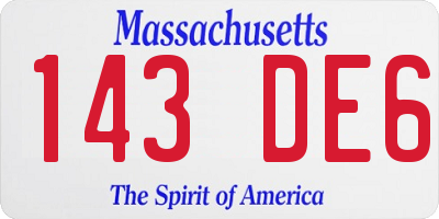 MA license plate 143DE6