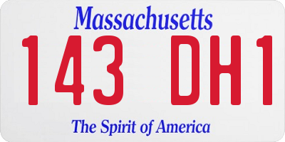 MA license plate 143DH1