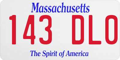 MA license plate 143DL0