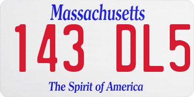 MA license plate 143DL5
