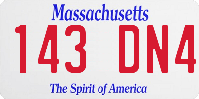MA license plate 143DN4