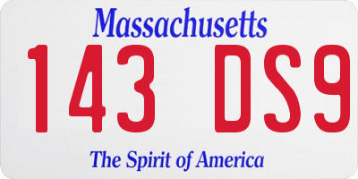 MA license plate 143DS9