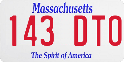 MA license plate 143DT0