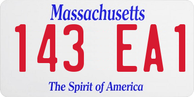 MA license plate 143EA1