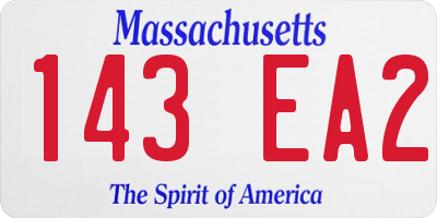 MA license plate 143EA2