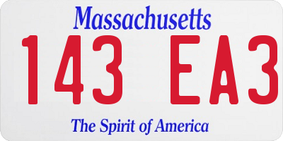MA license plate 143EA3
