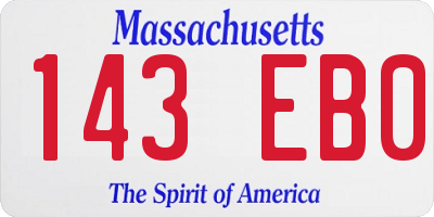 MA license plate 143EB0