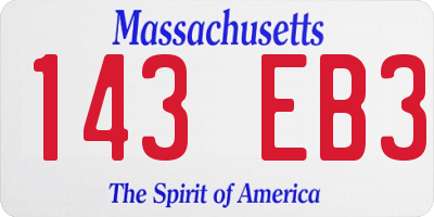 MA license plate 143EB3