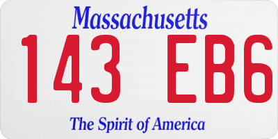 MA license plate 143EB6