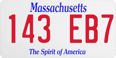 MA license plate 143EB7
