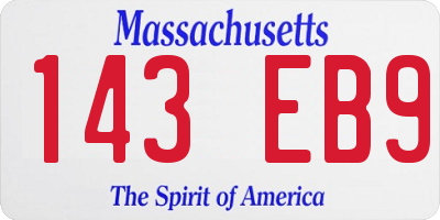 MA license plate 143EB9