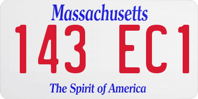 MA license plate 143EC1