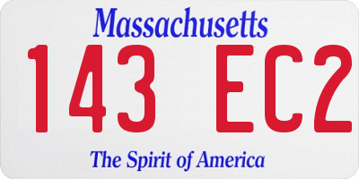 MA license plate 143EC2
