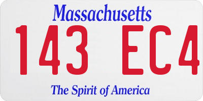 MA license plate 143EC4