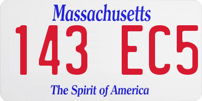 MA license plate 143EC5