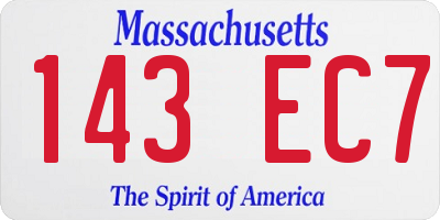 MA license plate 143EC7