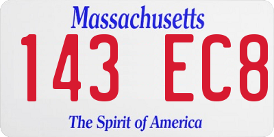 MA license plate 143EC8