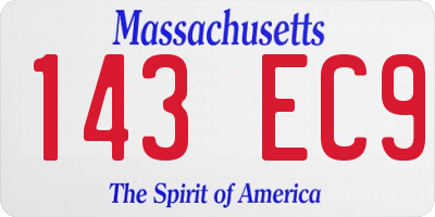 MA license plate 143EC9
