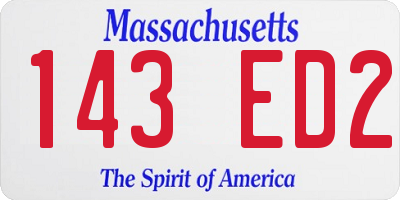 MA license plate 143ED2