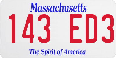 MA license plate 143ED3