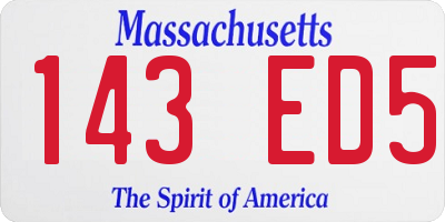MA license plate 143ED5