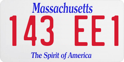 MA license plate 143EE1