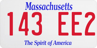 MA license plate 143EE2