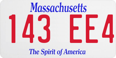 MA license plate 143EE4