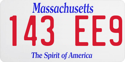 MA license plate 143EE9