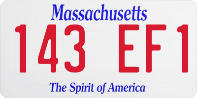 MA license plate 143EF1