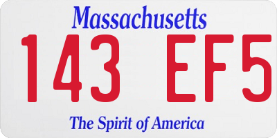 MA license plate 143EF5