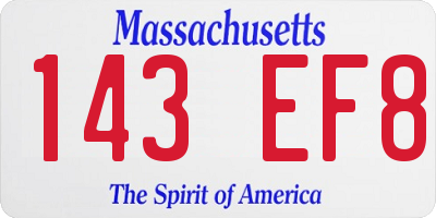 MA license plate 143EF8