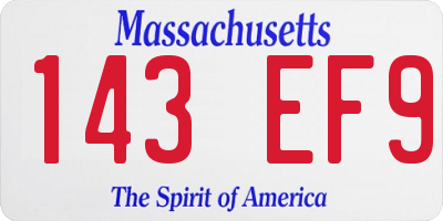 MA license plate 143EF9